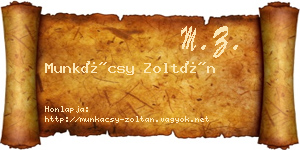 Munkácsy Zoltán névjegykártya